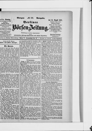 Berliner Börsen-Zeitung vom 15.08.1897