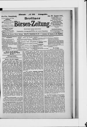 Berliner Börsen-Zeitung vom 21.08.1897