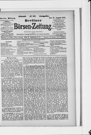 Berliner Börsen-Zeitung vom 25.08.1897