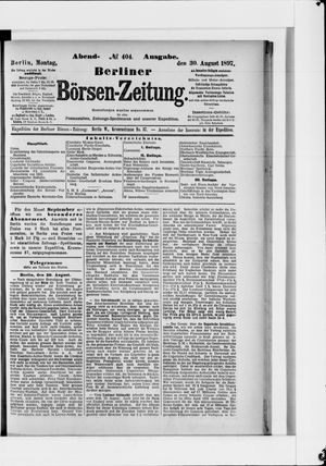 Berliner Börsen-Zeitung vom 30.08.1897