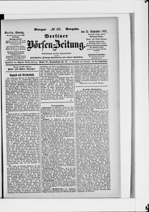 Berliner Börsen-Zeitung vom 12.09.1897