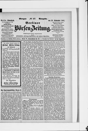 Berliner Börsen-Zeitung vom 18.09.1897