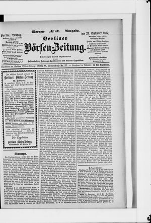 Berliner Börsen-Zeitung vom 21.09.1897