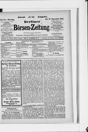Berliner Börsen-Zeitung vom 21.09.1897