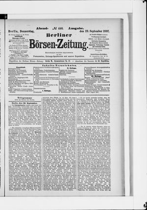 Berliner Börsen-Zeitung on Sep 23, 1897