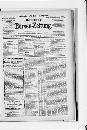 Berliner Börsen-Zeitung on Sep 28, 1897