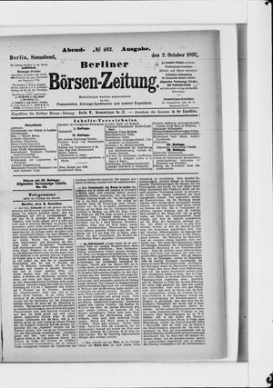 Berliner Börsen-Zeitung vom 02.10.1897