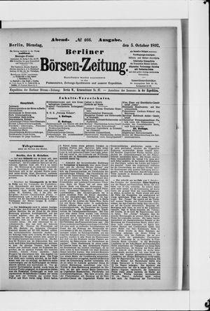 Berliner Börsen-Zeitung vom 05.10.1897