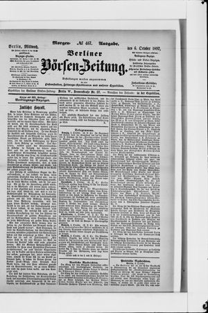 Berliner Börsen-Zeitung vom 06.10.1897