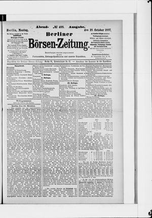 Berliner Börsen-Zeitung on Oct 18, 1897