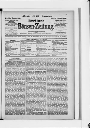 Berliner Börsen-Zeitung vom 21.10.1897