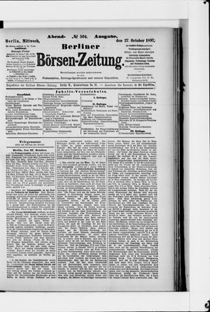 Berliner Börsen-Zeitung vom 27.10.1897