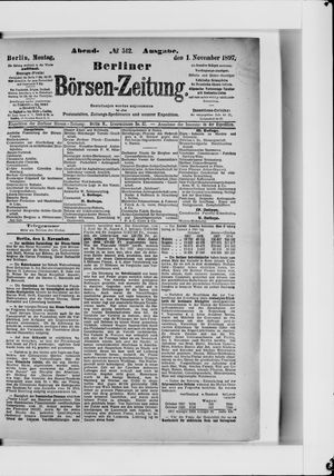 Berliner Börsen-Zeitung vom 01.11.1897