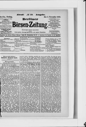 Berliner Börsen-Zeitung vom 05.11.1897