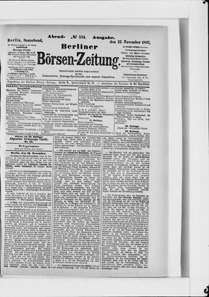Berliner Börsen-Zeitung vom 13.11.1897