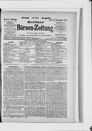 Berliner Börsen-Zeitung on Nov 15, 1897