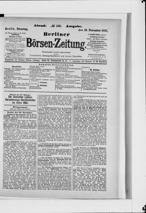 Berliner Börsen-Zeitung vom 16.11.1897