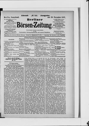 Berliner Börsen-Zeitung on Nov 20, 1897