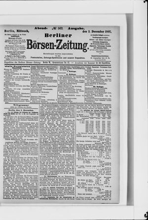 Berliner Börsen-Zeitung vom 01.12.1897