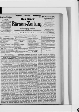 Berliner Börsen-Zeitung vom 13.12.1897