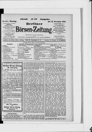 Berliner Börsen-Zeitung vom 21.12.1897