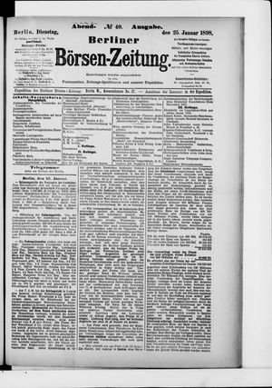 Berliner Börsen-Zeitung on Jan 25, 1898