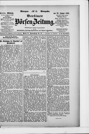 Berliner Börsen-Zeitung on Jan 26, 1898