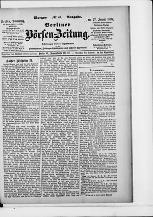 Berliner Börsen-Zeitung on Jan 27, 1898