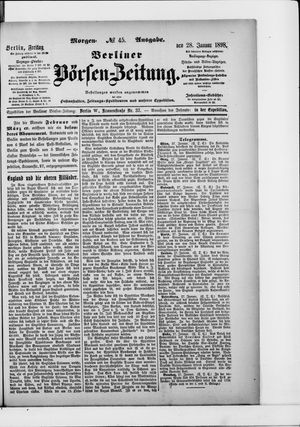Berliner Börsen-Zeitung vom 28.01.1898