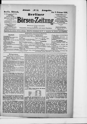Berliner Börsen-Zeitung on Feb 2, 1898