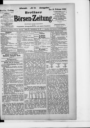 Berliner Börsen-Zeitung vom 11.02.1898