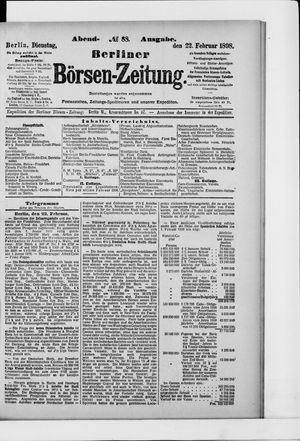 Berliner Börsen-Zeitung vom 22.02.1898