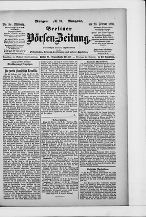 Berliner Börsen-Zeitung on Feb 23, 1898