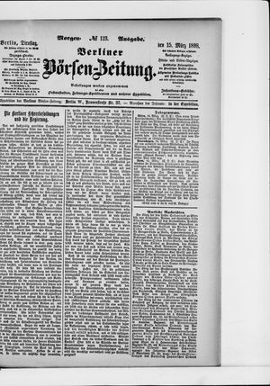 Berliner Börsen-Zeitung on Mar 15, 1898