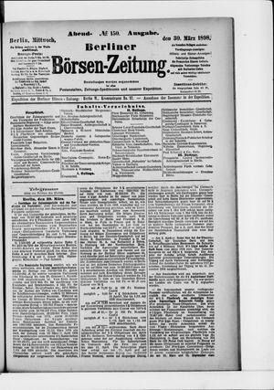 Berliner Börsen-Zeitung on Mar 30, 1898
