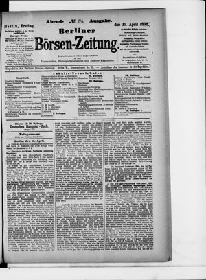 Berliner Börsen-Zeitung vom 15.04.1898
