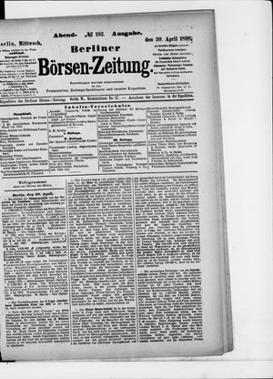 Berliner Börsen-Zeitung on Apr 20, 1898