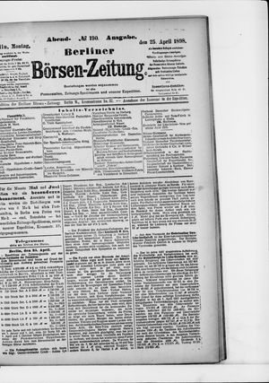 Berliner Börsen-Zeitung vom 25.04.1898