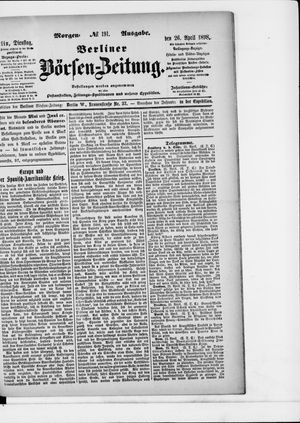 Berliner Börsen-Zeitung on Apr 26, 1898