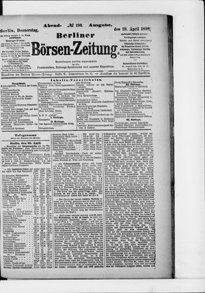 Berliner Börsen-Zeitung vom 28.04.1898