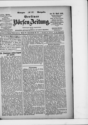 Berliner Börsen-Zeitung vom 29.04.1898