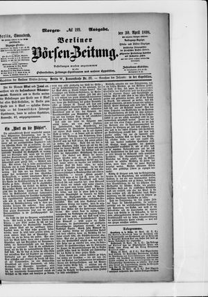 Berliner Börsen-Zeitung vom 30.04.1898