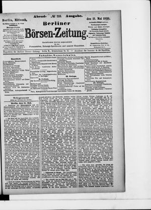 Berliner Börsen-Zeitung on May 11, 1898