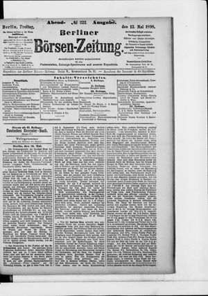 Berliner Börsen-Zeitung vom 13.05.1898
