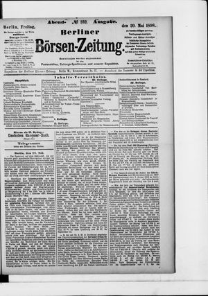 Berliner Börsen-Zeitung vom 20.05.1898