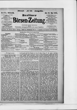 Berliner Börsen-Zeitung on May 25, 1898
