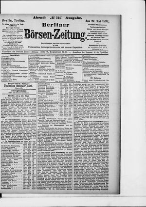 Berliner Börsen-Zeitung on May 27, 1898