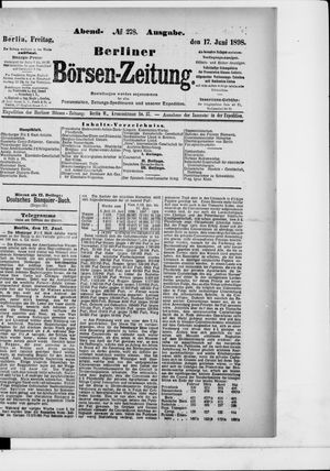 Berliner Börsen-Zeitung on Jun 17, 1898