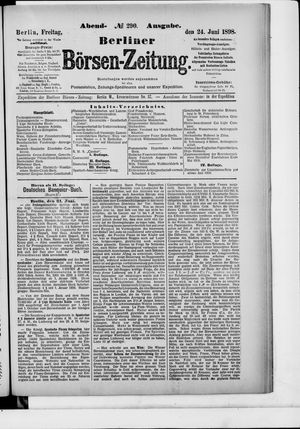 Berliner Börsen-Zeitung vom 24.06.1898