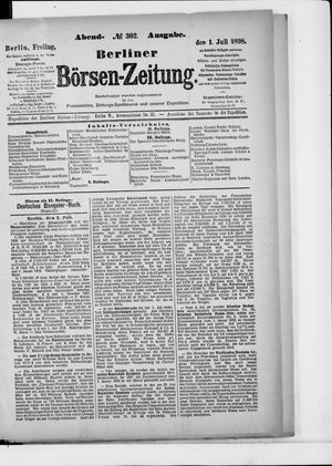 Berliner Börsen-Zeitung vom 01.07.1898